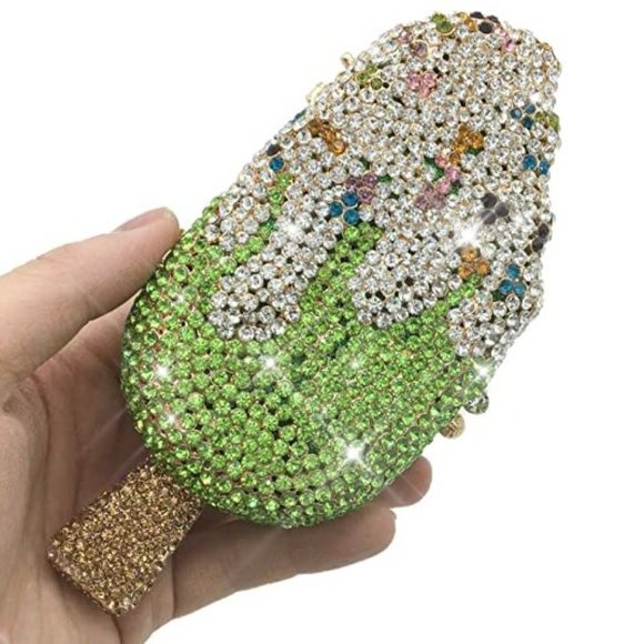Sparkling Bling Things Handbags - Sparkling Bling Swarovski Crystal Rhinestone Ice Cream Bag Popsicle Clut…